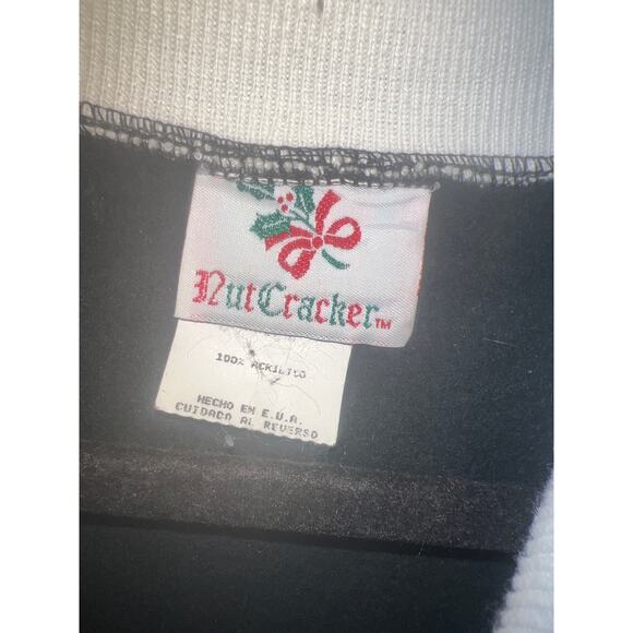 Ugly Christmas Sweater Xmas Sweatshirt Crewneck Size Large Vintage Cat - Picture 2 of 3